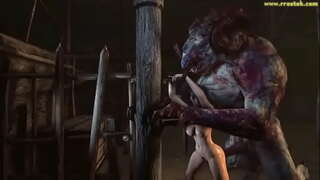 Ҡыҙ ҡорһаҡты 3D мәжбүр выпячивать монстр